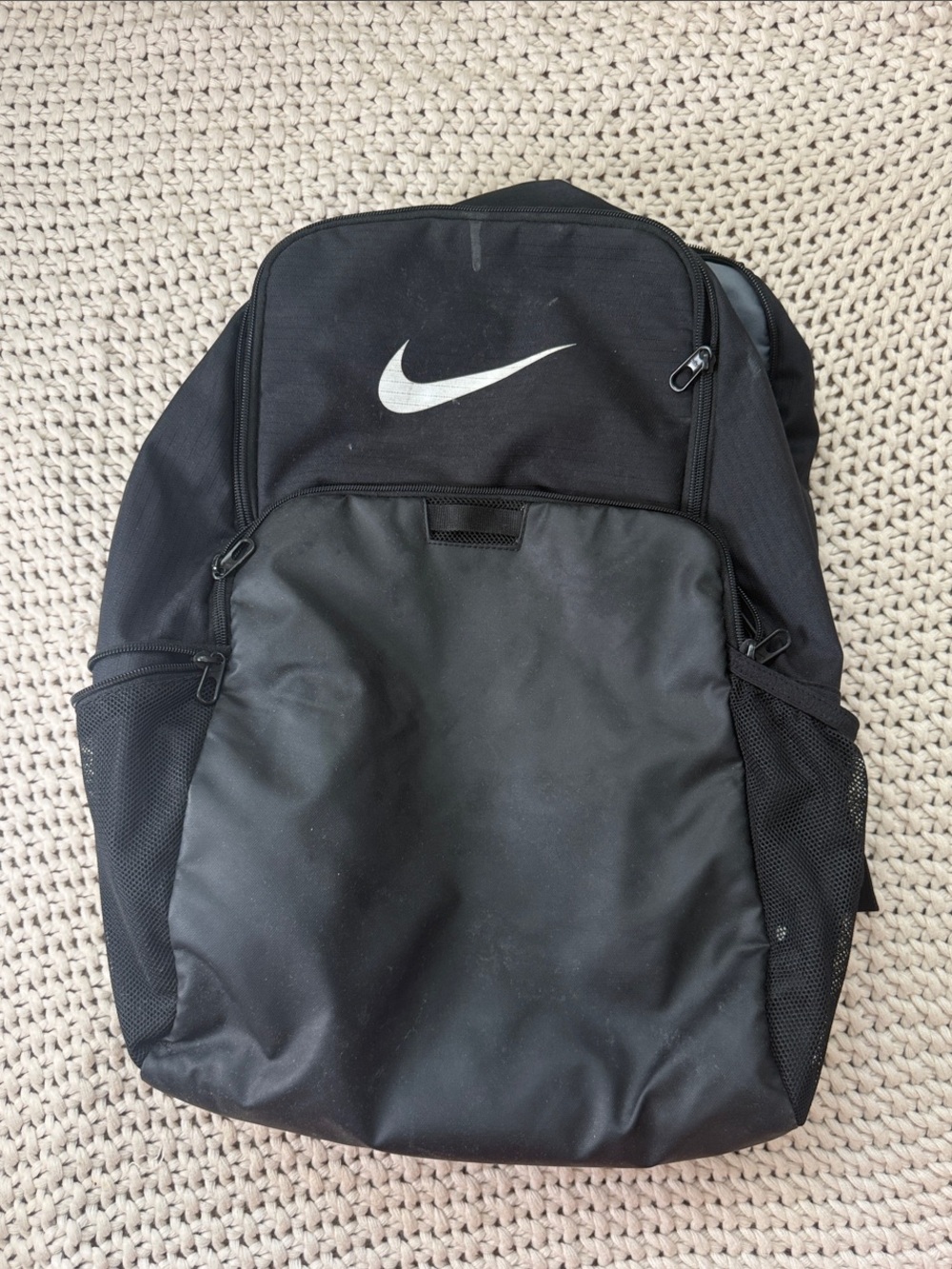 Nike Black Men's Sports Backpack with White Swoosh